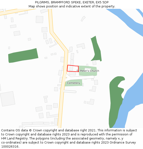 PILGRIMS, BRAMPFORD SPEKE, EXETER, EX5 5DP: Location map and indicative extent of plot