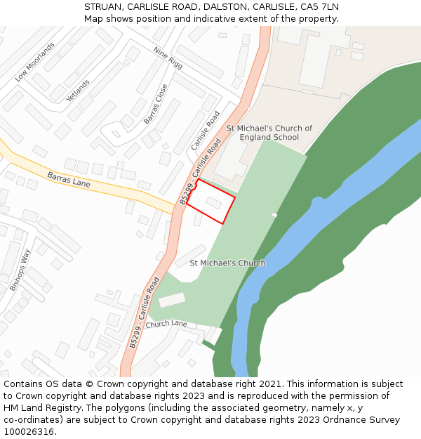 STRUAN, CARLISLE ROAD, DALSTON, CARLISLE, CA5 7LN: Location map and indicative extent of plot