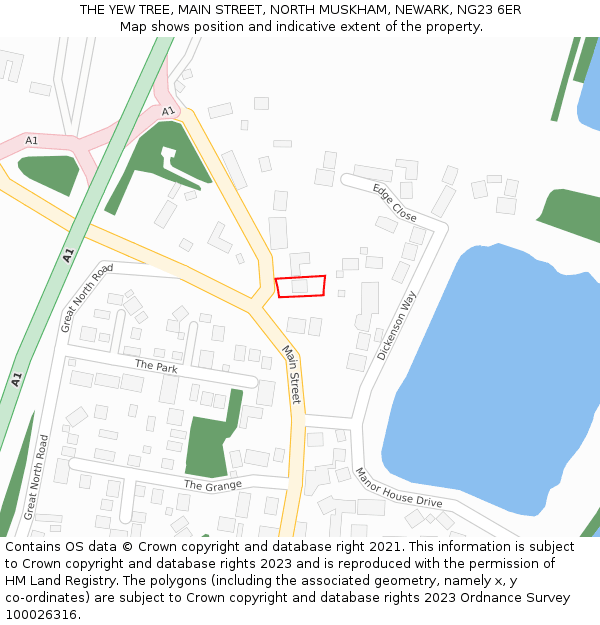 THE YEW TREE, MAIN STREET, NORTH MUSKHAM, NEWARK, NG23 6ER: Location map and indicative extent of plot