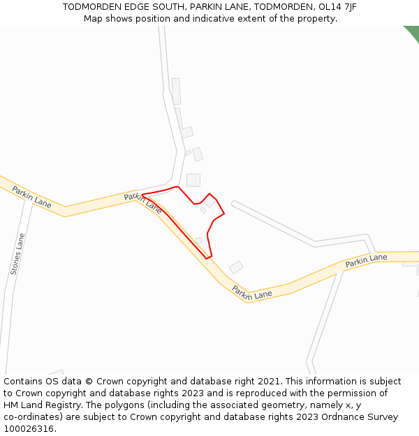 TODMORDEN EDGE SOUTH, PARKIN LANE, TODMORDEN, OL14 7JF: Location map and indicative extent of plot