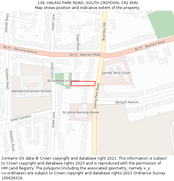 139, HALING PARK ROAD, SOUTH CROYDON, CR2 6NN: Location map and indicative extent of plot