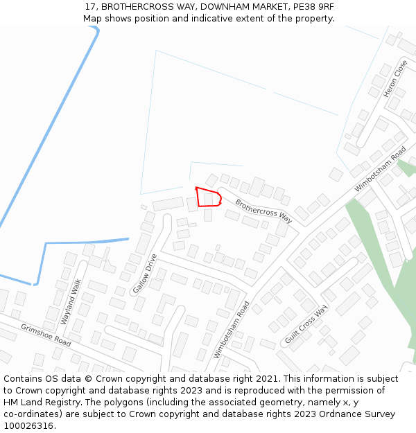 17, BROTHERCROSS WAY, DOWNHAM MARKET, PE38 9RF: Location map and indicative extent of plot