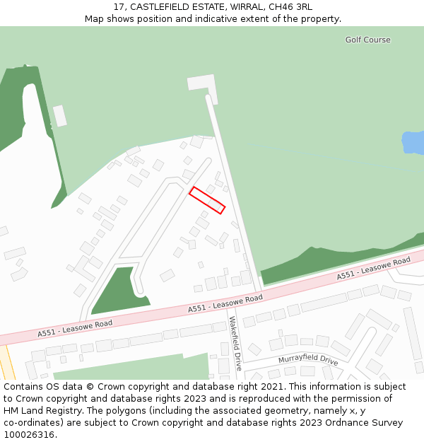 17, CASTLEFIELD ESTATE, WIRRAL, CH46 3RL: Location map and indicative extent of plot