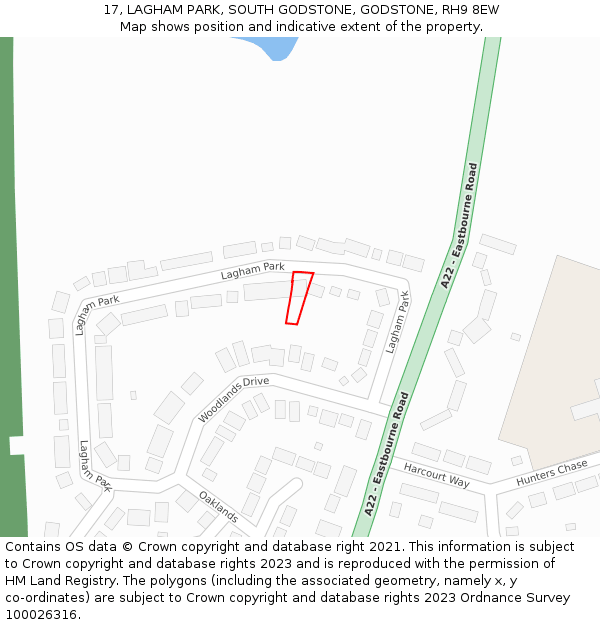 17, LAGHAM PARK, SOUTH GODSTONE, GODSTONE, RH9 8EW: Location map and indicative extent of plot