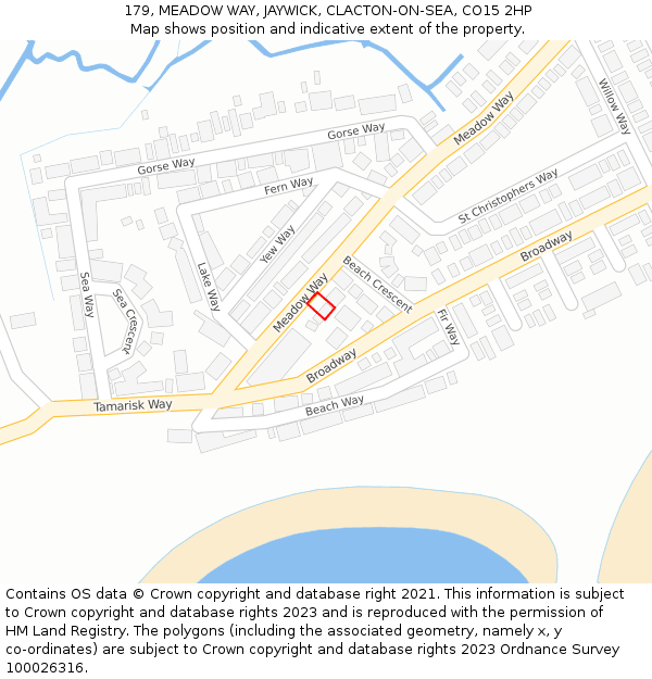 179, MEADOW WAY, JAYWICK, CLACTON-ON-SEA, CO15 2HP: Location map and indicative extent of plot