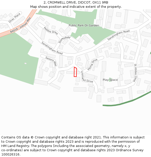 2, CROMWELL DRIVE, DIDCOT, OX11 9RB: Location map and indicative extent of plot