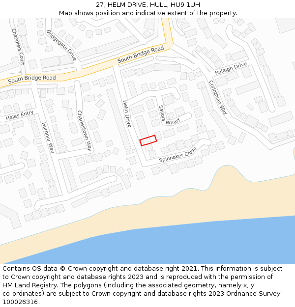 27, HELM DRIVE, HULL, HU9 1UH: Location map and indicative extent of plot