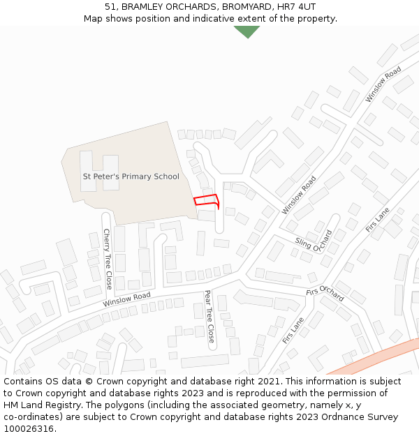 51, BRAMLEY ORCHARDS, BROMYARD, HR7 4UT: Location map and indicative extent of plot