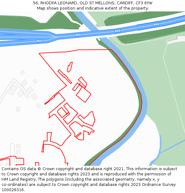 56, RHODFA LEONARD, OLD ST MELLONS, CARDIFF, CF3 6YW: Location map and indicative extent of plot