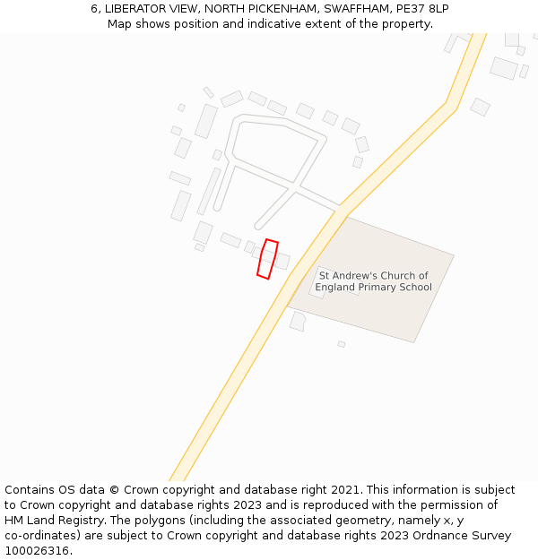 6, LIBERATOR VIEW, NORTH PICKENHAM, SWAFFHAM, PE37 8LP: Location map and indicative extent of plot