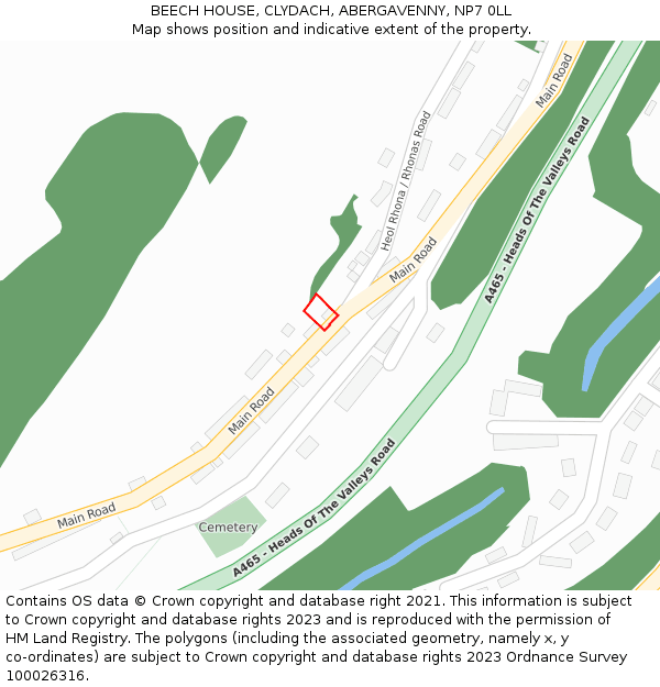 BEECH HOUSE, CLYDACH, ABERGAVENNY, NP7 0LL: Location map and indicative extent of plot