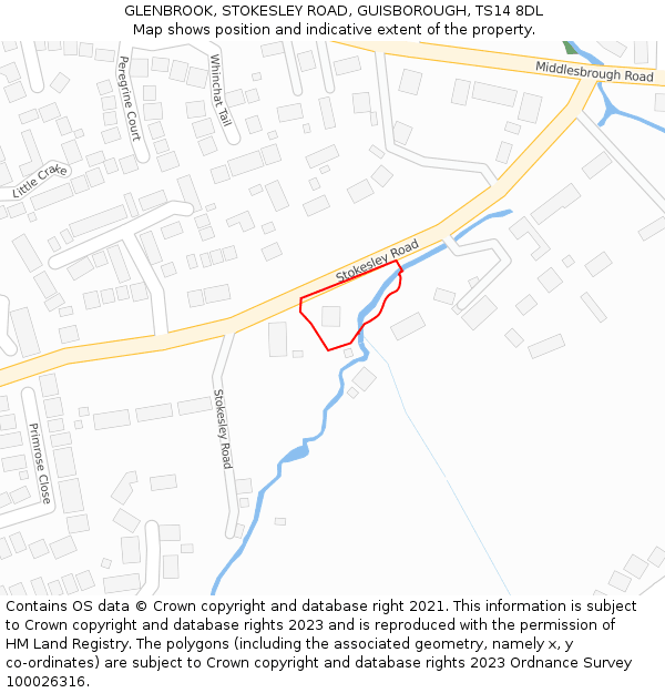 GLENBROOK, STOKESLEY ROAD, GUISBOROUGH, TS14 8DL: Location map and indicative extent of plot