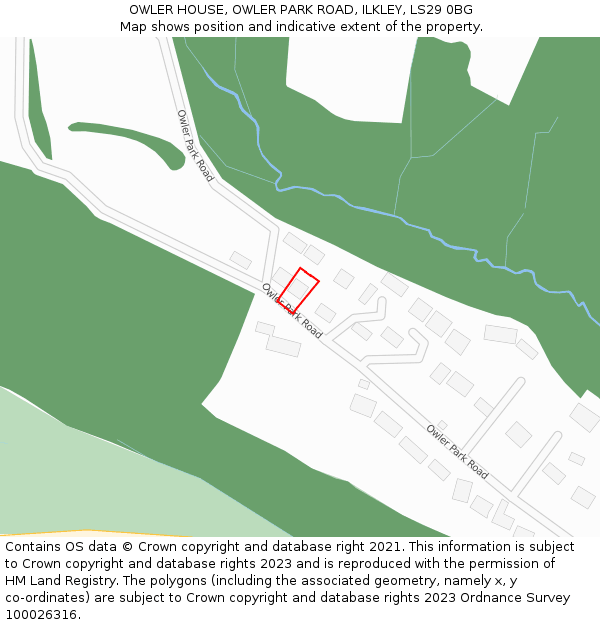 OWLER HOUSE, OWLER PARK ROAD, ILKLEY, LS29 0BG: Location map and indicative extent of plot