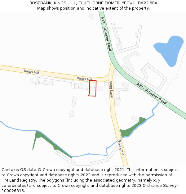 ROSEBANK, KINGS HILL, CHILTHORNE DOMER, YEOVIL, BA22 8RX: Location map and indicative extent of plot