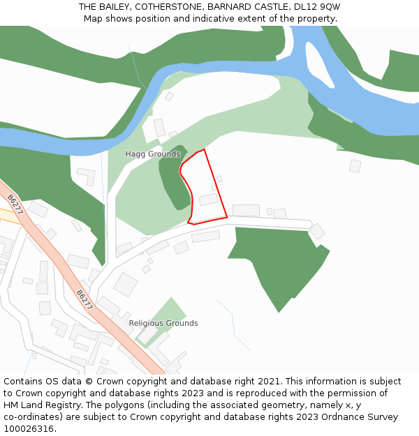 THE BAILEY, COTHERSTONE, BARNARD CASTLE, DL12 9QW: Location map and indicative extent of plot