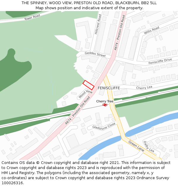 THE SPINNEY, WOOD VIEW, PRESTON OLD ROAD, BLACKBURN, BB2 5LL: Location map and indicative extent of plot