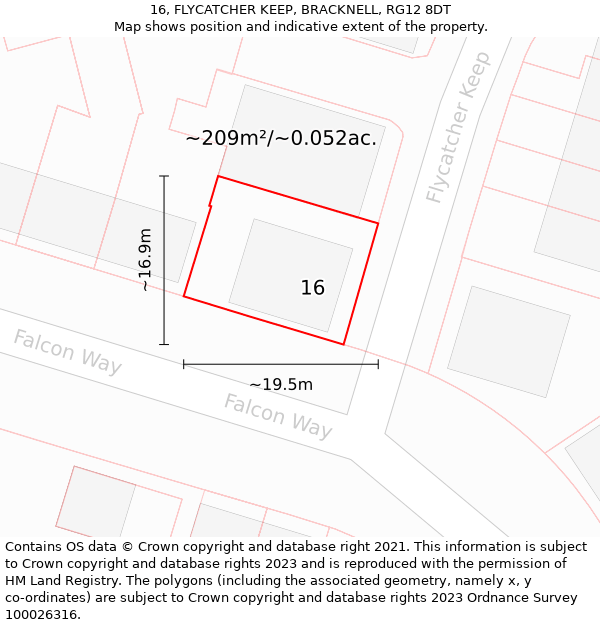 16, FLYCATCHER KEEP, BRACKNELL, RG12 8DT: Plot and title map