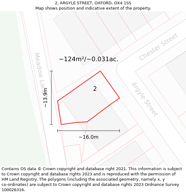 2, ARGYLE STREET, OXFORD, OX4 1SS: Plot and title map