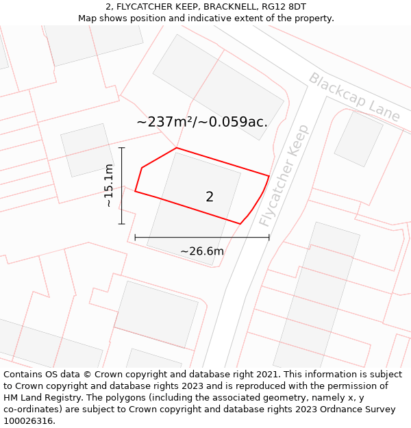 2, FLYCATCHER KEEP, BRACKNELL, RG12 8DT: Plot and title map