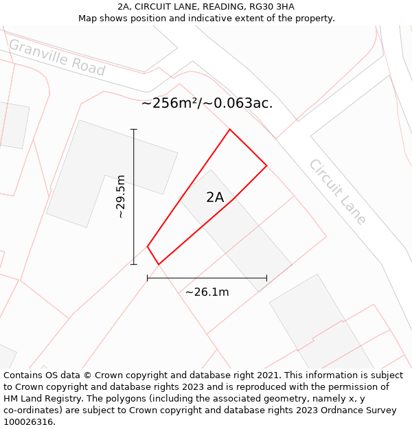 2A, CIRCUIT LANE, READING, RG30 3HA: Plot and title map