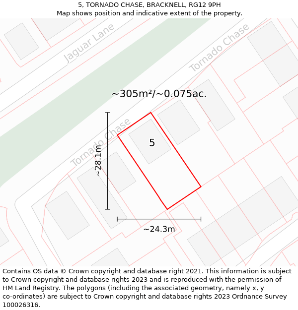 5, TORNADO CHASE, BRACKNELL, RG12 9PH: Plot and title map