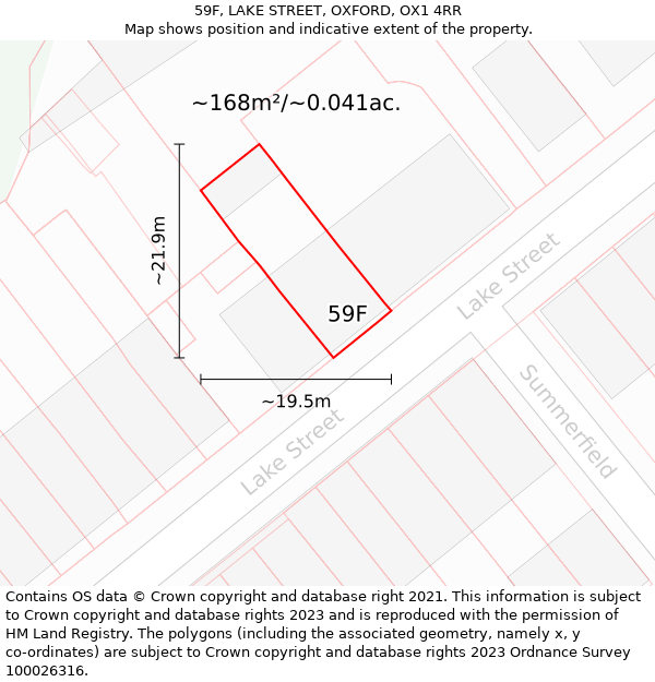 59F, LAKE STREET, OXFORD, OX1 4RR: Plot and title map