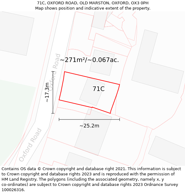 71C, OXFORD ROAD, OLD MARSTON, OXFORD, OX3 0PH: Plot and title map