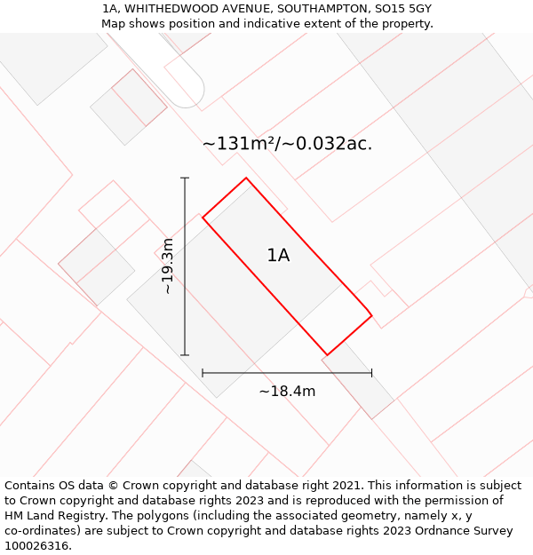 1A, WHITHEDWOOD AVENUE, SOUTHAMPTON, SO15 5GY: Plot and title map