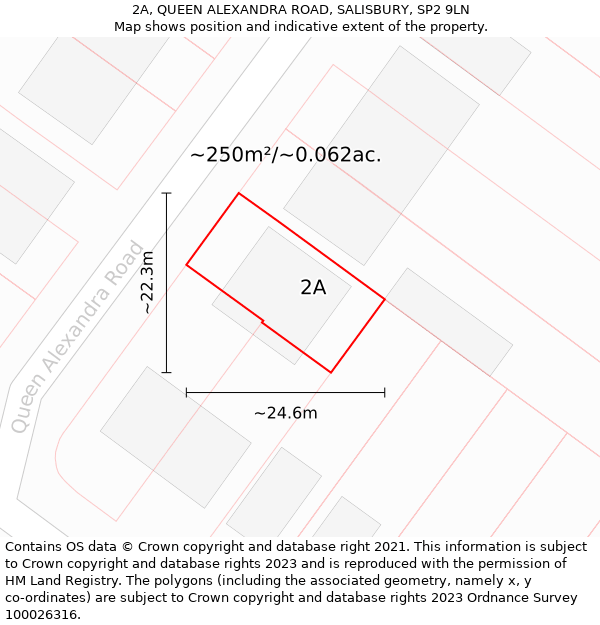 2A, QUEEN ALEXANDRA ROAD, SALISBURY, SP2 9LN: Plot and title map