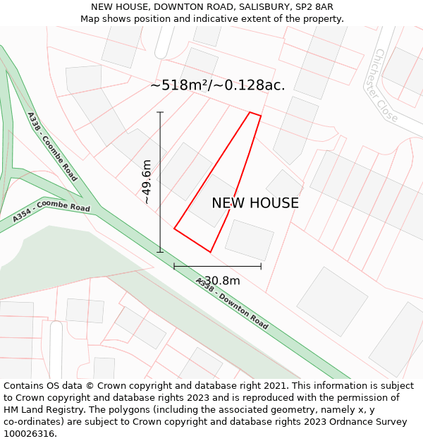 NEW HOUSE, DOWNTON ROAD, SALISBURY, SP2 8AR: Plot and title map