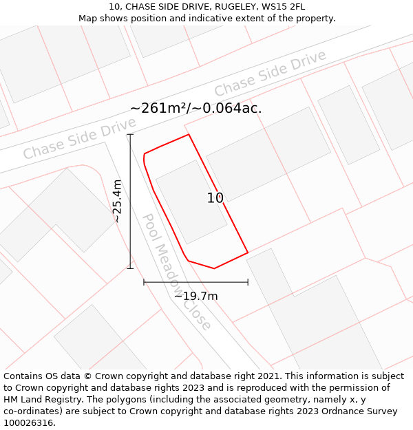 10, CHASE SIDE DRIVE, RUGELEY, WS15 2FL: Plot and title map