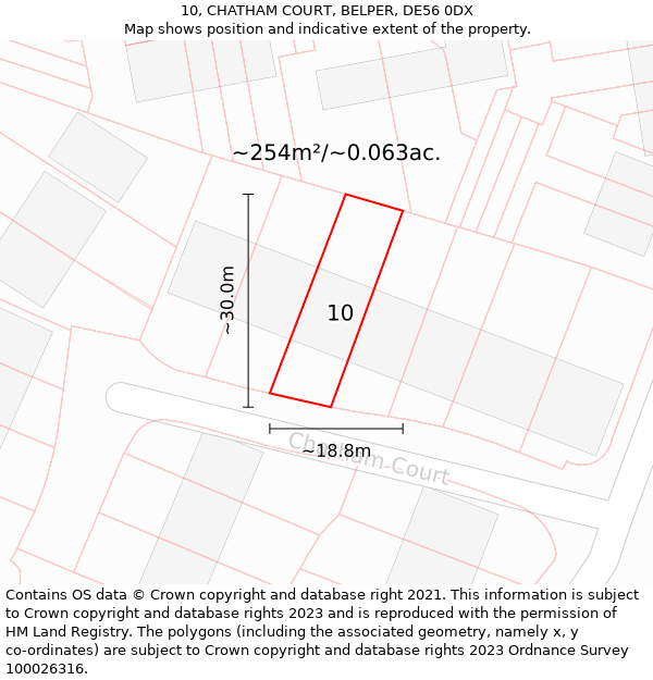 10, CHATHAM COURT, BELPER, DE56 0DX: Plot and title map