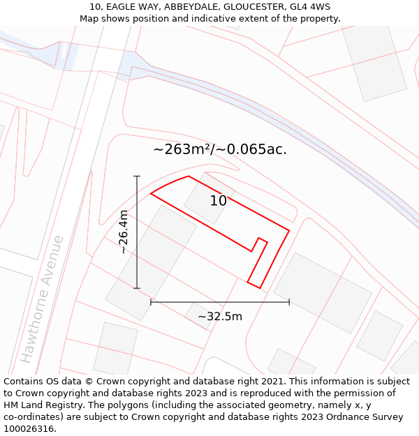 10, EAGLE WAY, ABBEYDALE, GLOUCESTER, GL4 4WS: Plot and title map