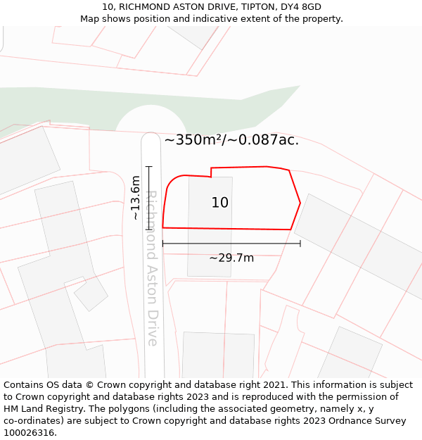 10, RICHMOND ASTON DRIVE, TIPTON, DY4 8GD: Plot and title map