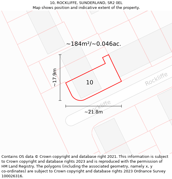 10, ROCKLIFFE, SUNDERLAND, SR2 0EL: Plot and title map