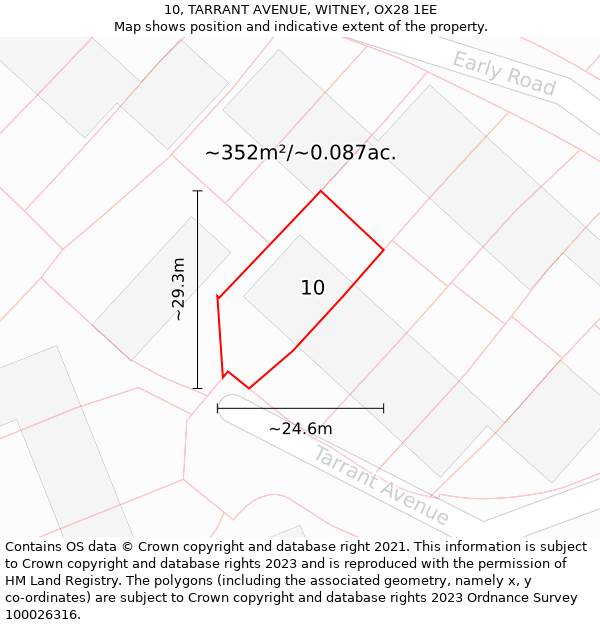 10, TARRANT AVENUE, WITNEY, OX28 1EE: Plot and title map