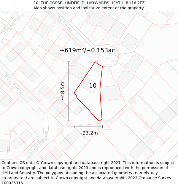 10, THE COPSE, LINDFIELD, HAYWARDS HEATH, RH16 2EZ: Plot and title map