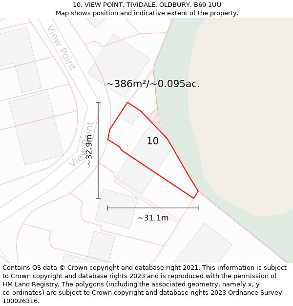 10, VIEW POINT, TIVIDALE, OLDBURY, B69 1UU: Plot and title map