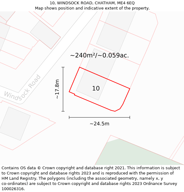 10, WINDSOCK ROAD, CHATHAM, ME4 6EQ: Plot and title map