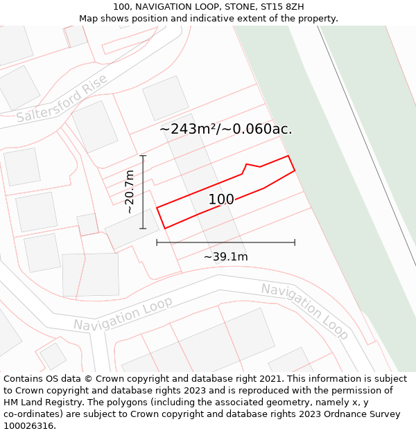 100, NAVIGATION LOOP, STONE, ST15 8ZH: Plot and title map