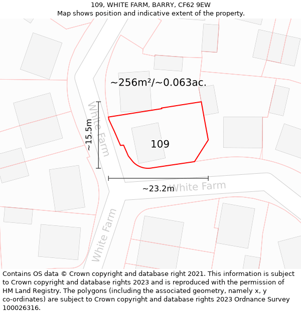 109, WHITE FARM, BARRY, CF62 9EW: Plot and title map
