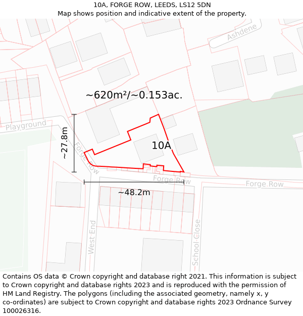 10A, FORGE ROW, LEEDS, LS12 5DN: Plot and title map