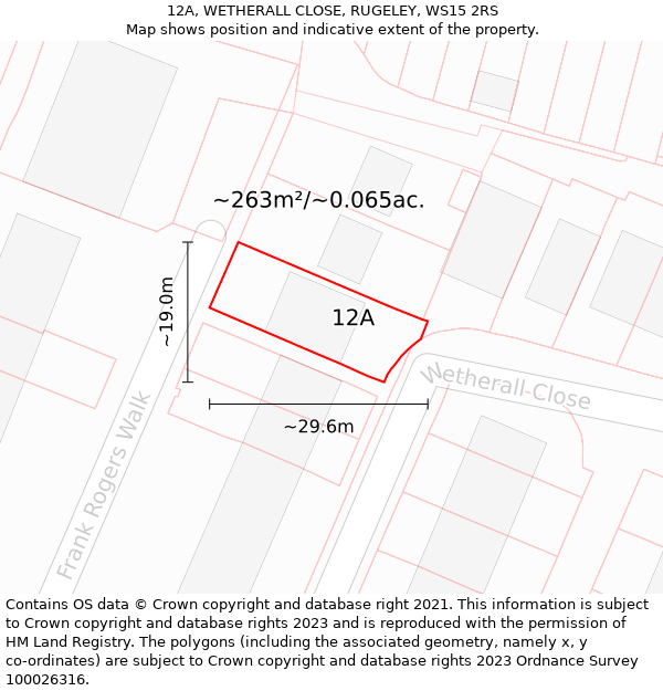 12A, WETHERALL CLOSE, RUGELEY, WS15 2RS: Plot and title map