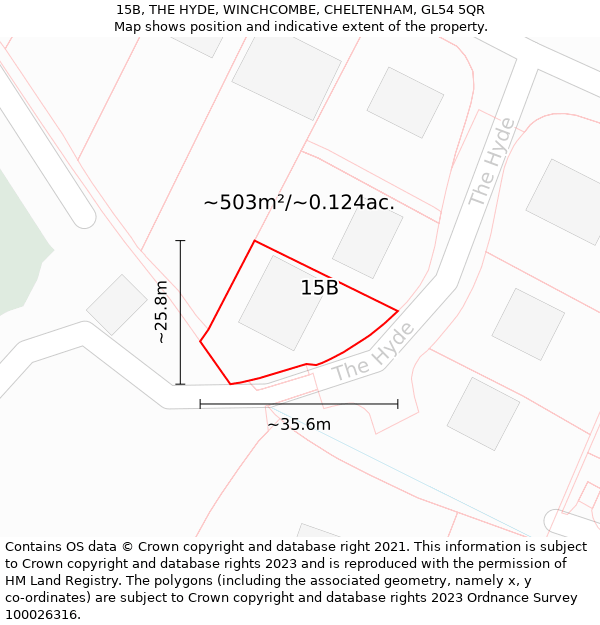 15B, THE HYDE, WINCHCOMBE, CHELTENHAM, GL54 5QR: Plot and title map