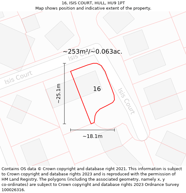 16, ISIS COURT, HULL, HU9 1PT: Plot and title map