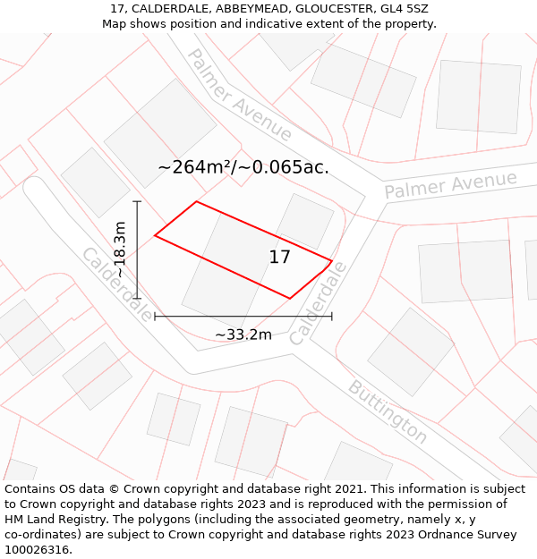 17, CALDERDALE, ABBEYMEAD, GLOUCESTER, GL4 5SZ: Plot and title map