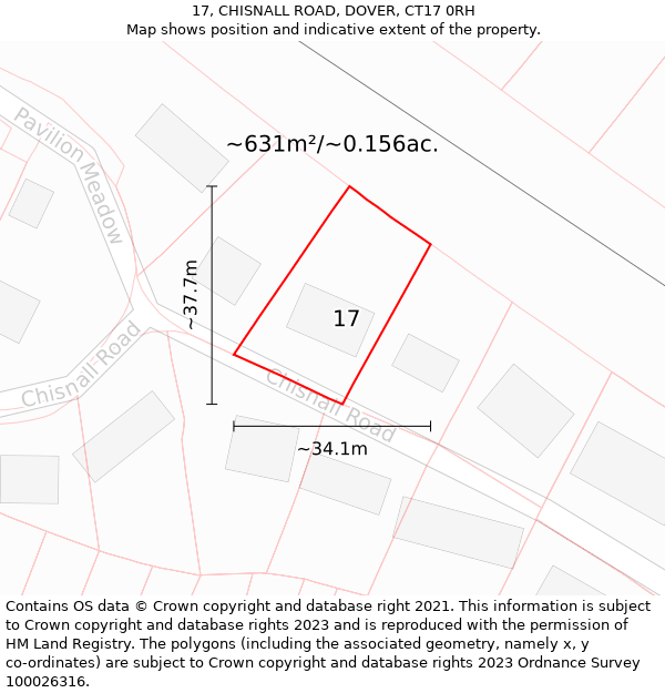 17, CHISNALL ROAD, DOVER, CT17 0RH: Plot and title map