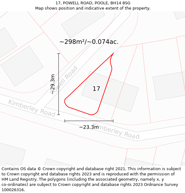 17, POWELL ROAD, POOLE, BH14 8SG: Plot and title map