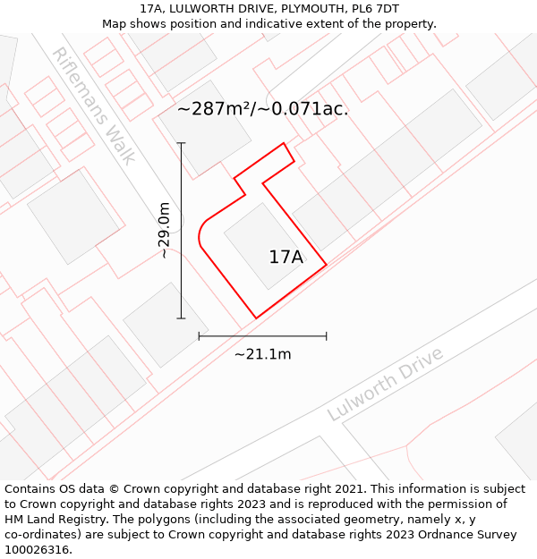 17A, LULWORTH DRIVE, PLYMOUTH, PL6 7DT: Plot and title map