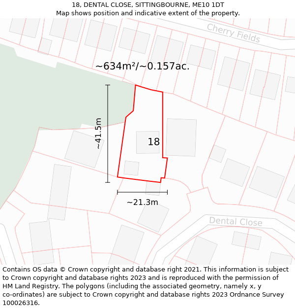 18, DENTAL CLOSE, SITTINGBOURNE, ME10 1DT: Plot and title map